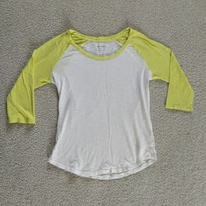3 for $15 white and yellow baseball tee